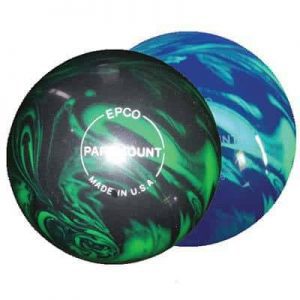 EPCO Candlepin Bowling Ball Marbleized Black & White four Ball Magenta 